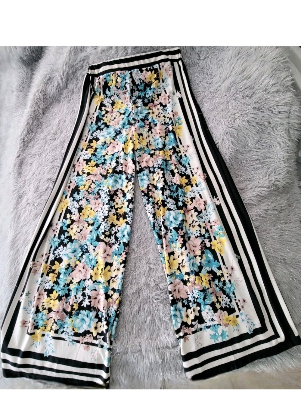 Palazzo Pants Fairycore Cottagecore Festival Wide Leg Floral Boho Y2k Hippie M - Picture 3 of 11